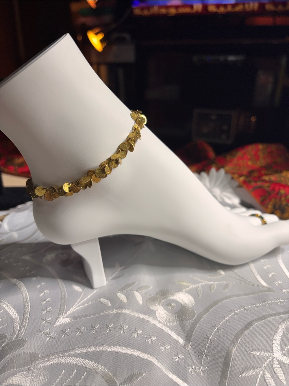 Handmade Goldtone Dancing Coin Anklet 8.5 inches